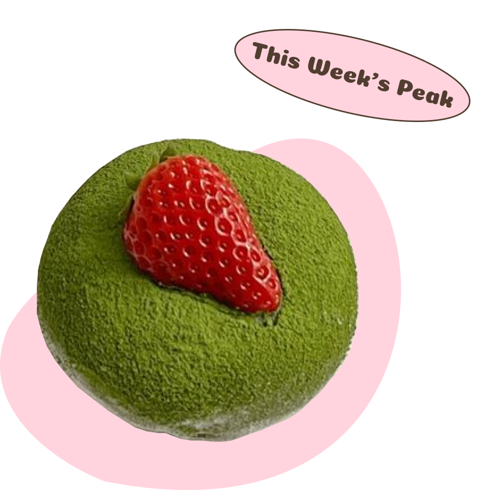 Matcha mochi with this week peak banner, taken from https://www.pinterest.com/pin/12455336468368379/