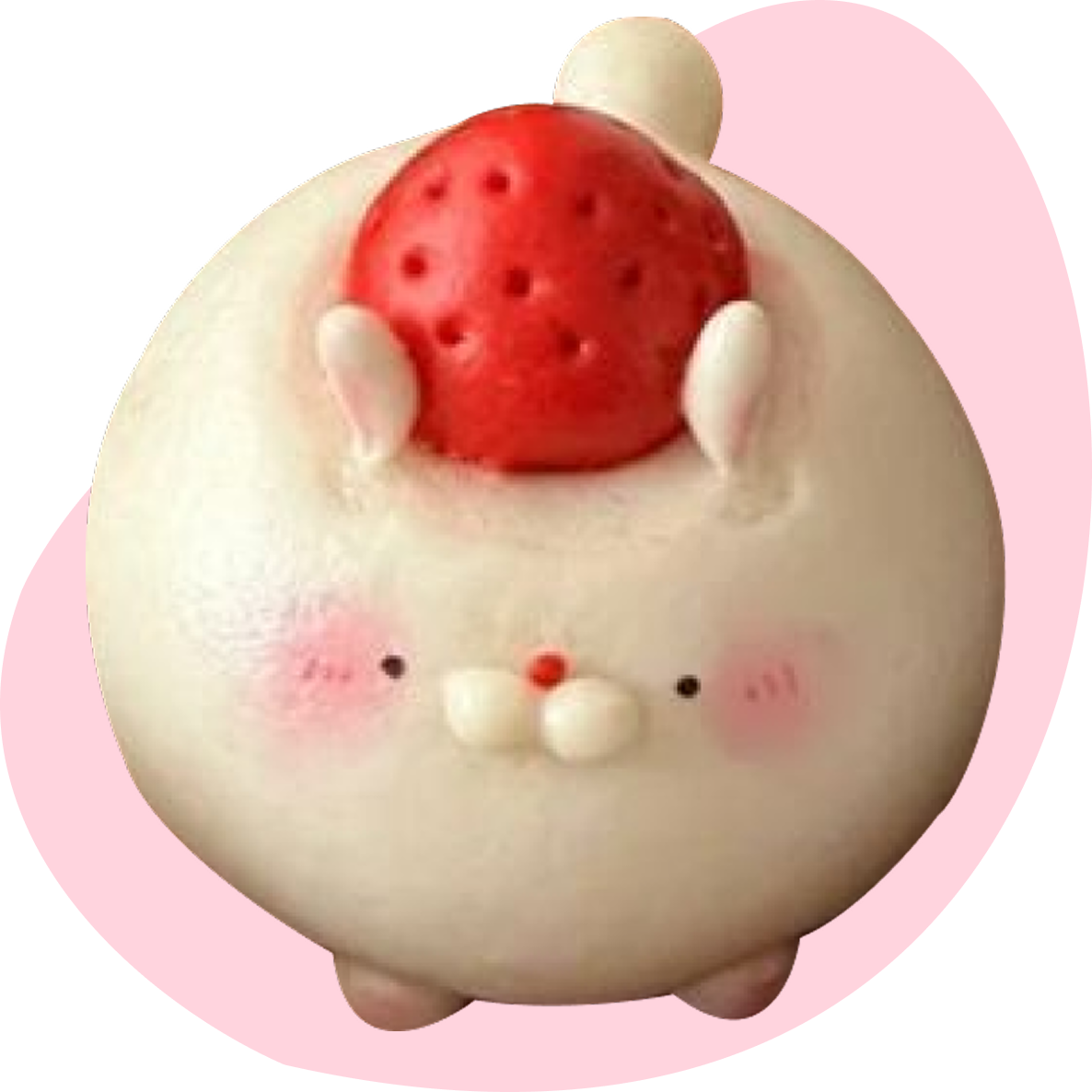 white-bear-topped-by-stawberry-mochi, link from pinterest, https://www.pinterest.com/pin/2814818511149576/